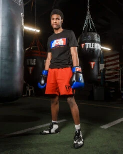 TITLE Boxing Red White and Blue Patriot Logo Slim Fit Men's Tee -Title Boxing Store tbct141 2
