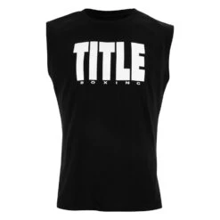 TITLE Boxing Iconic Block Muscle Tee -Title Boxing Store tbts04 bk wh 1 1