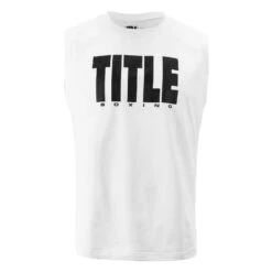 TITLE Boxing Iconic Block Muscle Tee -Title Boxing Store tbts04 wh bk 1 1