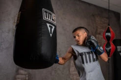 TITLE Boxing Black and White Tear Drop Heavy Bag – Durable Synthetic Leather Specialty Punching Bag -Title Boxing Store tdhb