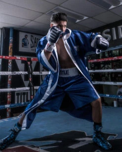 TITLE Boxing Pro Full Length Boxing Robe -Title Boxing Store tsrfl2 blwh