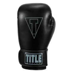 TITLE Boxing Vegan Fitness Bag Gloves – Black Synthetic Leather Wraparound Training Gloves -Title Boxing Store vgfbg bk bk 3 1 1