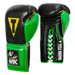 WBC By TITLE Boxing Sparring Gloves 18 WBC By TITLE Boxing Sparring Gloves -Title Boxing Store wbcsg bk gn 02