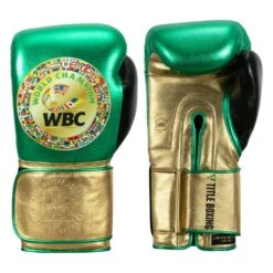 WBC By TITLE Boxing Green Belt Bag Gloves -Title Boxing Store wgbbg gn gd bk 1 1 1
