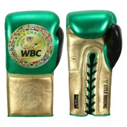WBC By TITLE Boxing Green Belt Sparring Gloves -Title Boxing Store wgbsg gn gd bk 1 1