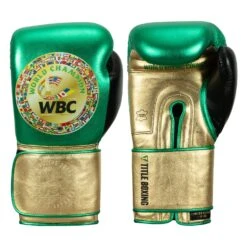 WBC By TITLE Boxing Green Belt Training Gloves 1.0 -Title Boxing Store wgbtg gn gd bk 1 1