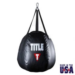 TITLE Boxing Black Wrecking Ball Heavy Bag – Synthetic Leather Professional Uppercut and Hook Training Bag -Title Boxing Store wrbhb updated 1