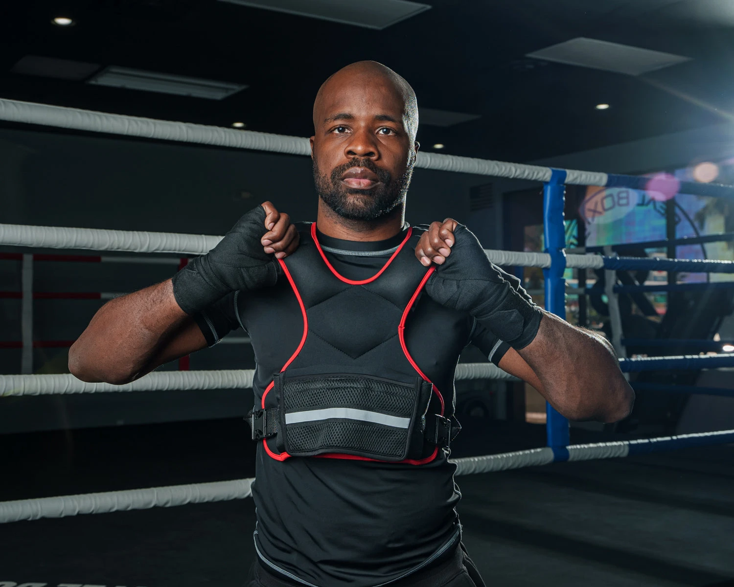 TITLE Boxing Extra Weighted Training Vest – Black with Reflective Safety Strips & Adjustable Weights 2 TITLE Boxing Extra Weighted Training Vest – Black with Reflective Safety Strips & Adjustable Weights - Image 2