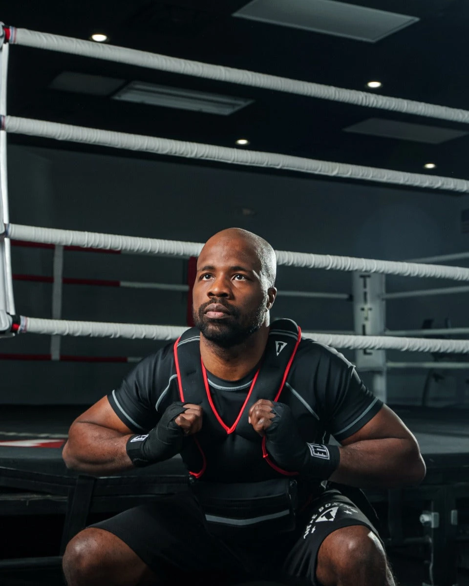 TITLE Boxing Extra Weighted Training Vest – Black with Reflective Safety Strips & Adjustable Weights 7 TITLE Boxing Extra Weighted Training Vest – Black with Reflective Safety Strips & Adjustable Weights - Image 7