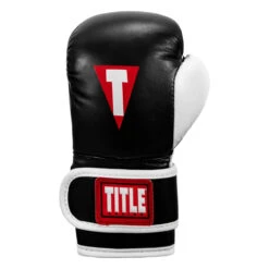 TITLE Boxing Youth 4 oz Bag Gloves – Black/Red Synthetic Leather Training Mitts -Title Boxing Store ytbbg bk wh 03