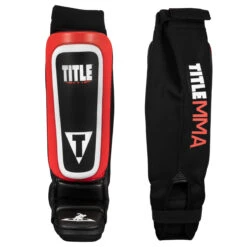 TITLE MMA Shin-N-Instep Pull-On Guards 6 TITLE MMA Shin-N-Instep Pull-On Guards -Title Boxing Store ztsnsg bk rd 2